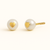 14K Gold Heart Pearl Stud Earrings