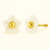 14K Gold Mother of Pearl Flower Stud Earrings