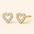 18K Gold Mini Zirconia Heart Stud Earrings – Hypoallergenic