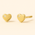 18K Gold Single Diamond Heart Stud Earring – Hypoallergenic