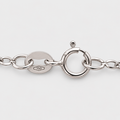 Faceted Cable Chain Necklace in 18K White Gold - 16 inch