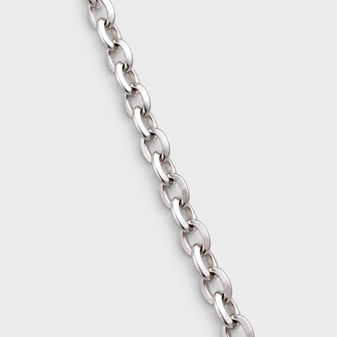 Faceted Cable Chain Necklace in 18K White Gold - 16 inch