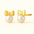 14Kt Bow & Pearl Earrings