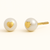 18K Gold Heart Pearl Stud Earrings – Hypoallergenic
