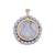 14Kt Pearl Bezeled Miraculous Mother of Pearl Medal