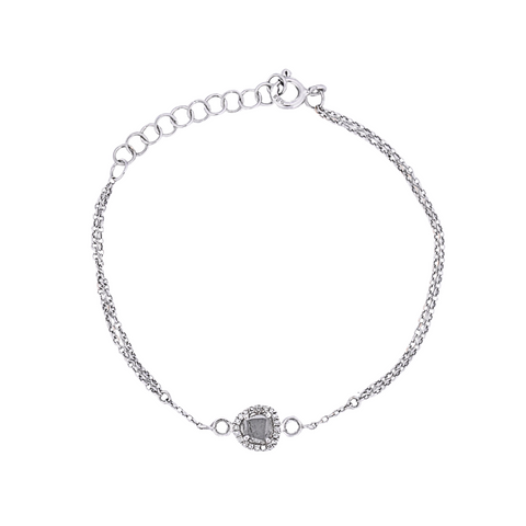 14Kt Sliced Bezeled Diamond Bracelet