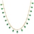 14Kt Emerald & Diamond Drops Necklace (Adjustable Length)