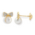 14Kt Cubic Zirconia Bow & Pearl Disc Earrings