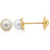 14Kt Bezeled Pearl Stud Earrings 4mm/0.16in