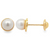 14Kt Bezeled Pearl Stud Earrings 5mm/0.19in