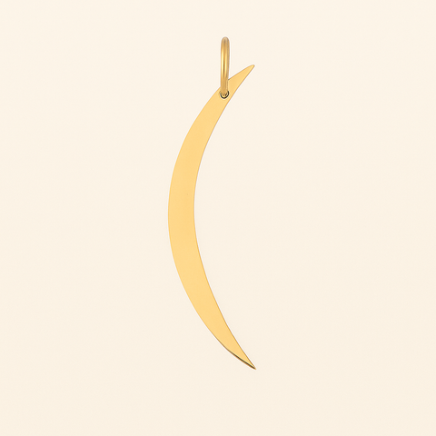 Crescent Moon Pendant in 14K Gold