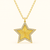 14K yellow gold diamond fluted star pendant necklace