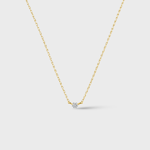 Diamond Solitaire Necklace in 18K Gold - 0.10 Carats