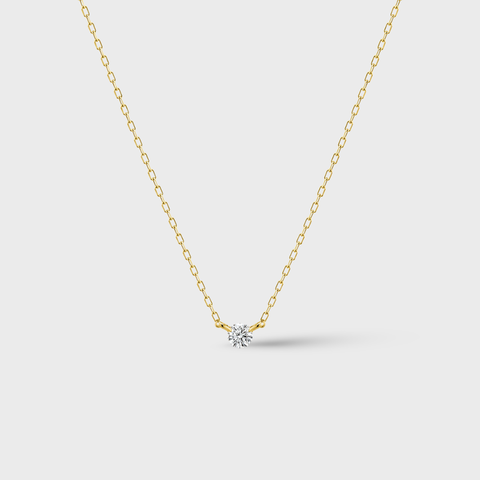 Diamond Solitaire Necklace in 18K Gold - 0.20 Carats