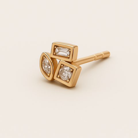 diamond stud earrings in 14k gold product photo
