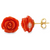 18Kt Coral Rose Stud Earrings