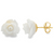 18Kt White Coral Rose Stud Earrings