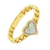 14Kt Diamond Bezeled Mother of Pearl Heart Ring
