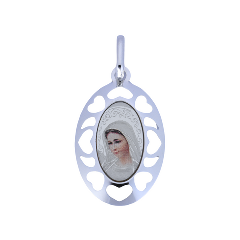 18Kt Bezeled Oval Medal
