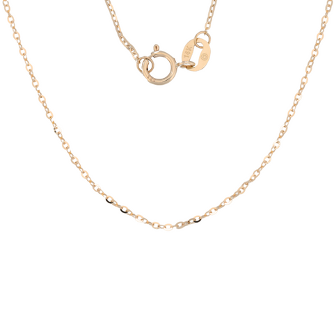 14Kt Diamond Cut Link Chain 45cm/18in