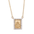 14Kt Cubic Zirconia Square Bezeled Scapulary (Adjustable)