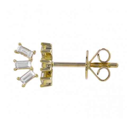 14Kt Diamond Baguette Trio Piercing (Single)