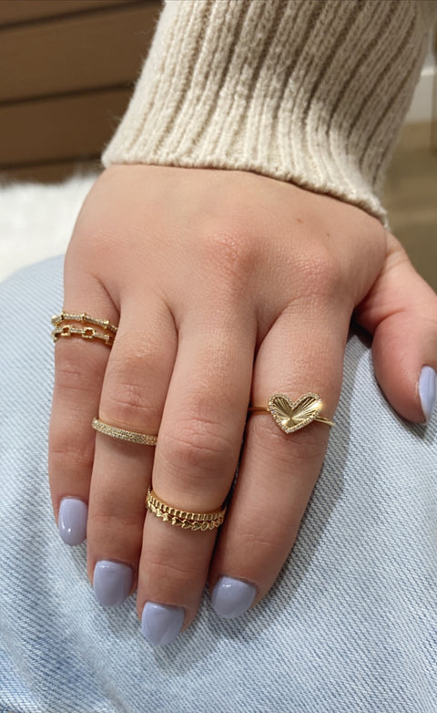 14Kt Half Eternity Pinky Ring