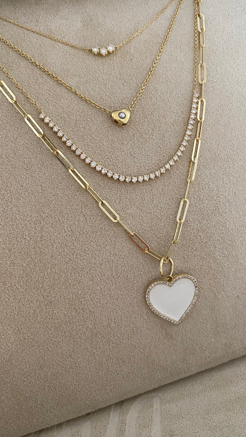 14Kt Mini Paper Clip Necklace 45.7cm/18in
