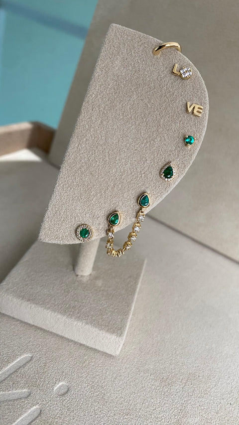 14Kt Emerald Stud Piercing