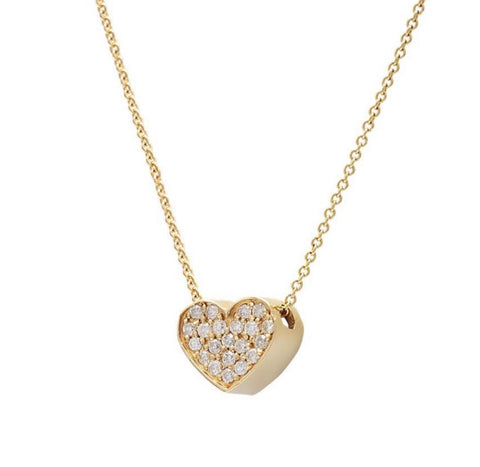 18Kt Diamond Heart Glitter Necklace (Adjustable)