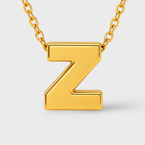 Initial Necklace in 14K Gold - Personalized Letter Pendant
