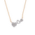 14K gold triple heart necklace with 0.10 carats of white diamonds. A luminous symbol of love, connection, and quiet luxury.
