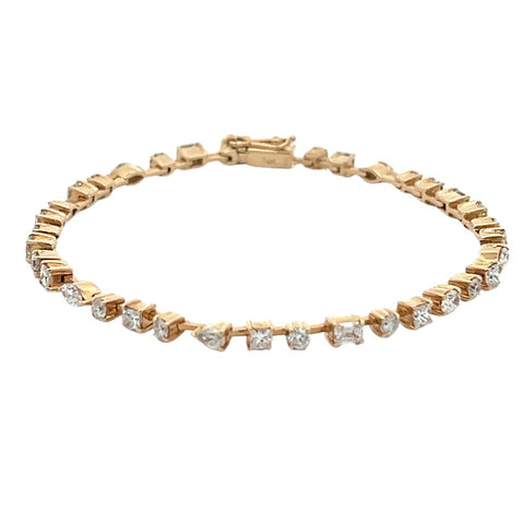 14Kt Multi-Shaped Diamond Bracelet