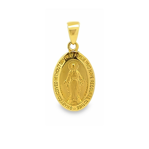 18Kt Miraculous Medal 15mm/0.59in