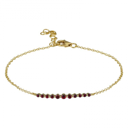 14Kt Ruby Bar Bracelet