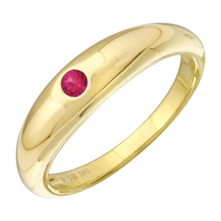 14Kt Inlay Ruby Ring