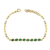 14Kt Bezeled Pearl Shape Green Agate Paper Clip Bracelet (Adjustable Length)