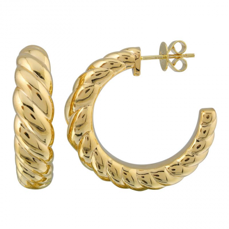 14Kt Twisted Gold Hoop Earrings