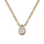14Kt Bezeled Pear Shape Diamond Necklace (Adjustable Length)