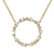 14Kt Multi Shaped Diamond Circle Silhouette Necklace (Adjustable Length)