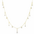 14Kt Dangling Bezeled Diamonds Necklace (Adjustable Length)