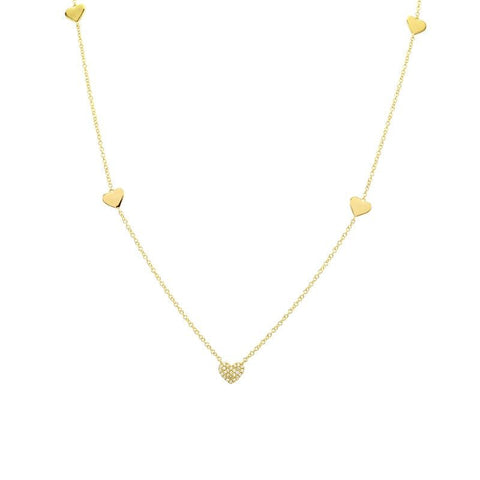 5 Heart Diamonds Necklace - VaskiaJewelry