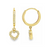 14Kt Dangling Diamond Heart Huggie Earrings
