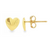 18Kt Convex Heart Earrings