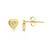 18Kt Heart with Cubic Zirconia Earrings