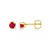 18Kt Ruby Stud Screwback (Single)