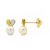 18Kt Two-Tone Heart & Pearl Earrings
