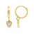 14Kt Small Dangling Mother of Pearl Heart Earrings