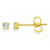 18Kt Small Cubic Zirconia Stud Earrings 2.7mm/0.10in