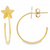 14Kt Star Hoop Earrings